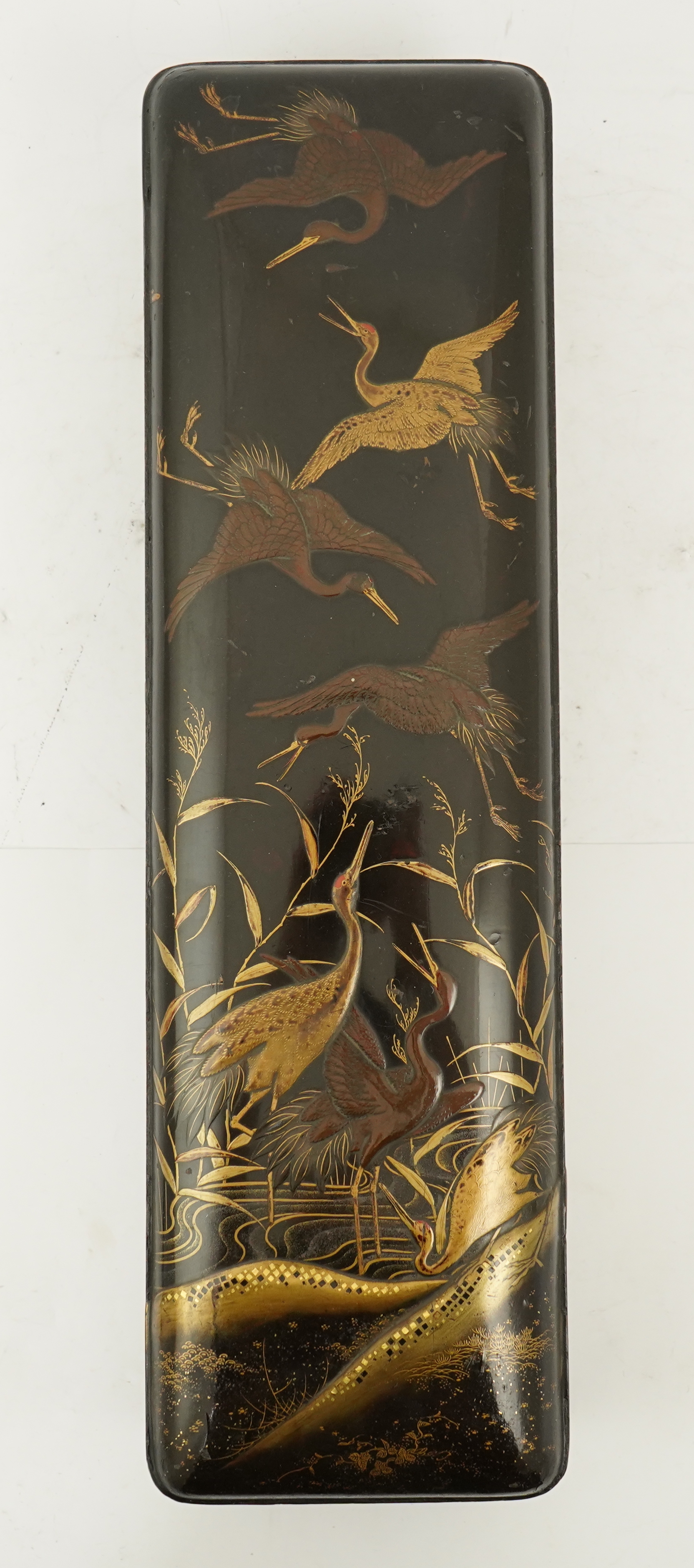 A Japanese lacquer fubako (letter box), Edo period